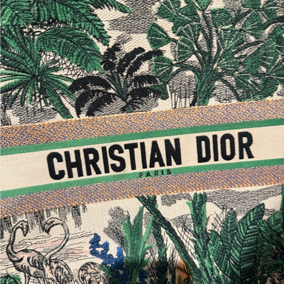 Authentic Christian Dior Book Bag - Green Cream - Picture 2 of 6